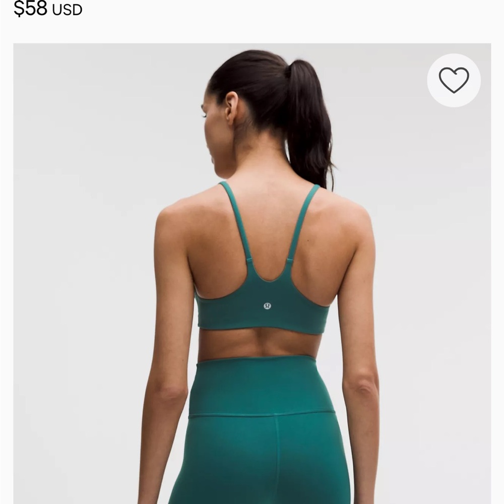 lululemon athletica Teal Wunder Train Strappy Racer Bra
Light Support, A/B Cup